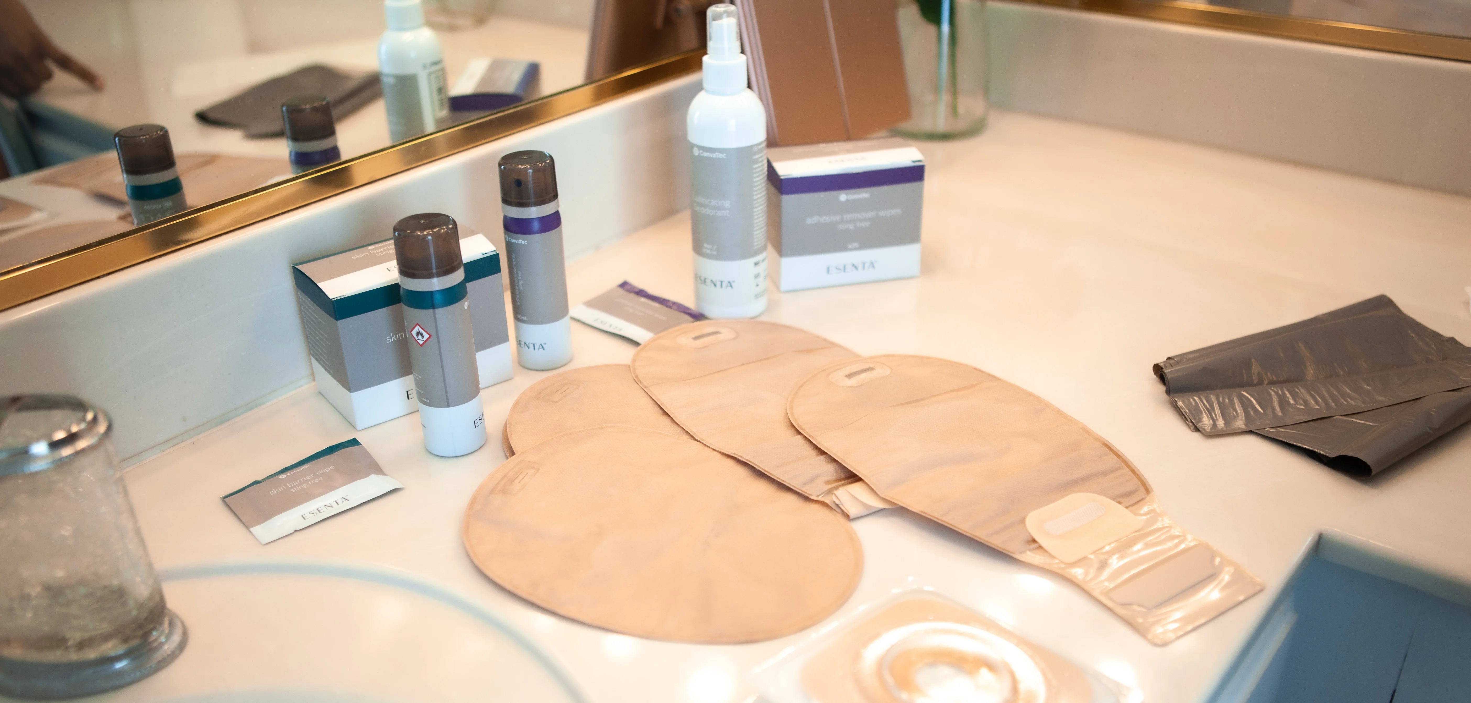 A man wearing an ostomy pouch.