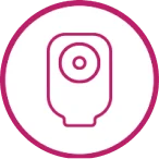 Ein Symbol eines Stomabeutels symbolisiert die Anwendung.