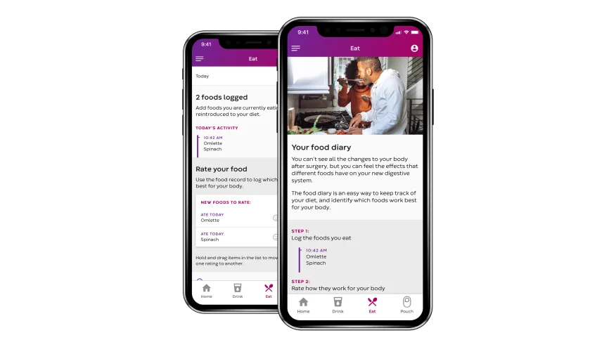 Een dashboard van de My Ostomy Journey App.