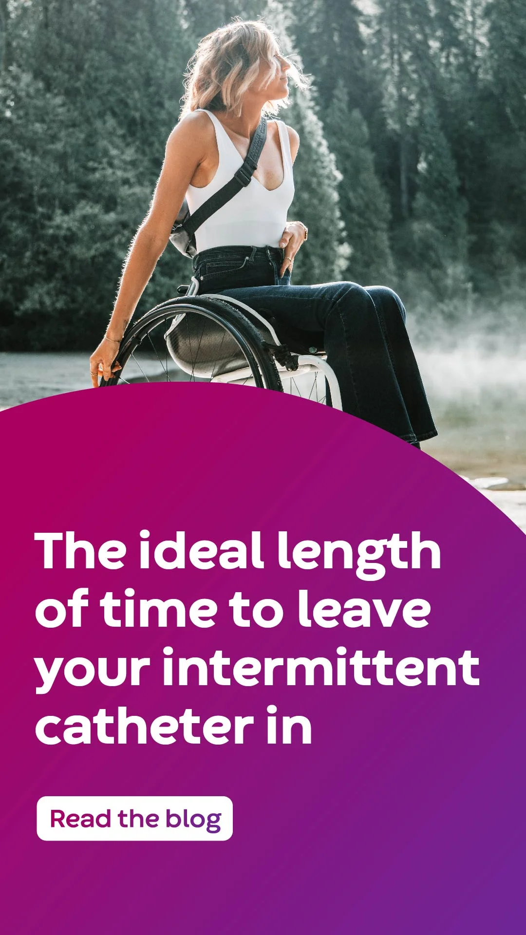 a woman sitting on a wheelchair